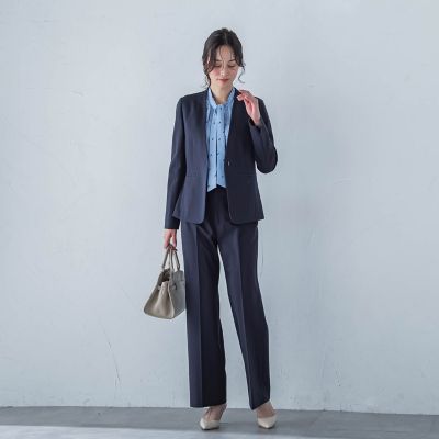 コンフォートノーカラージャケット≪洗濯機で洗える／セットアップ対応≫