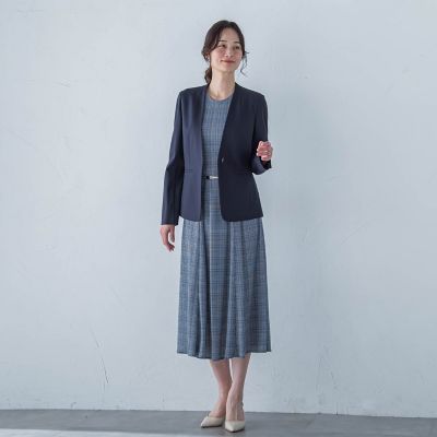 コンフォートノーカラージャケット≪洗濯機で洗える／セットアップ対応≫