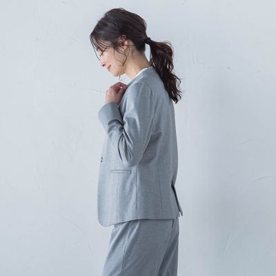 コンフォートノーカラージャケット≪洗濯機で洗える／セットアップ対応≫