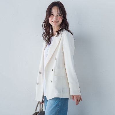 リネンライクテーラードジャケット≪手洗い可能≫