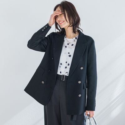 リネンライクテーラードジャケット≪手洗い可能≫
