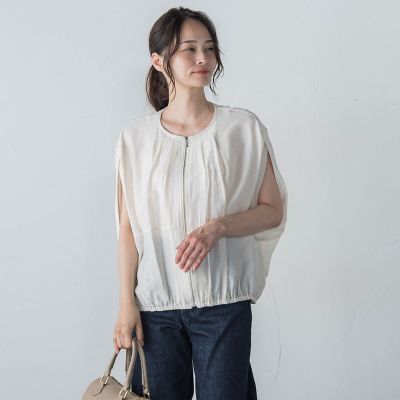 【SALE】LAUTREAMONT (Women)/ロートレアモン スリットスリーブノーカラーブルゾン&#8810;手洗い可能&#8811; 01ホワイト コート・ジャケット【三越伊勢丹/公式】