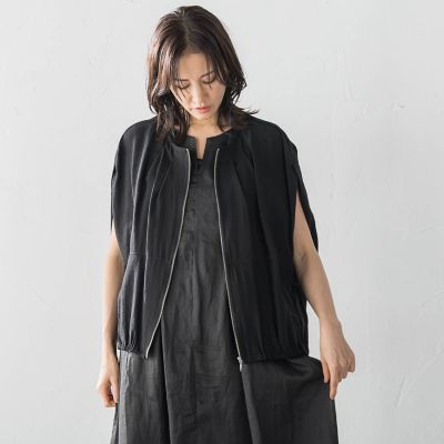 【SALE】LAUTREAMONT (Women)/ロートレアモン スリットスリーブノーカラーブルゾン&#8810;手洗い可能&#8811; 04ブラック コート・ジャケット【三越伊勢丹/公式】