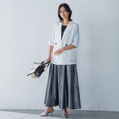 ハーフスリーブストレッチジャケット≪手洗い可能≫