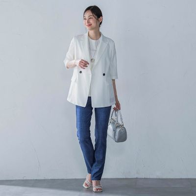 ハーフスリーブストレッチジャケット≪手洗い可能≫