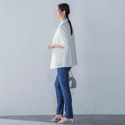 ハーフスリーブストレッチジャケット≪手洗い可能≫