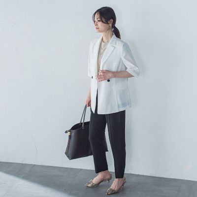 ハーフスリーブストレッチジャケット≪手洗い可能≫