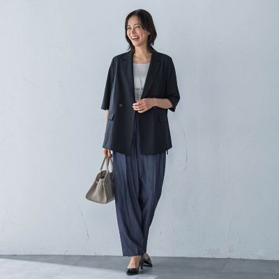 ハーフスリーブストレッチジャケット≪手洗い可能≫