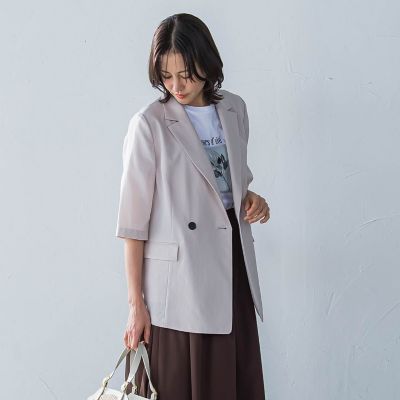 ハーフスリーブストレッチジャケット≪手洗い可能≫
