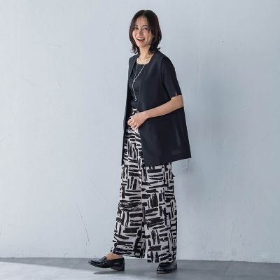 Ｖカラーリネンライクジレ≪洗濯機で洗える≫