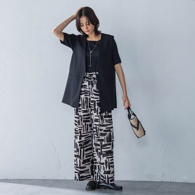 Ｖカラーリネンライクジレ≪洗濯機で洗える≫
