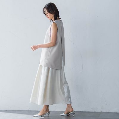 Ｖカラーリネンライクジレ≪洗濯機で洗える≫