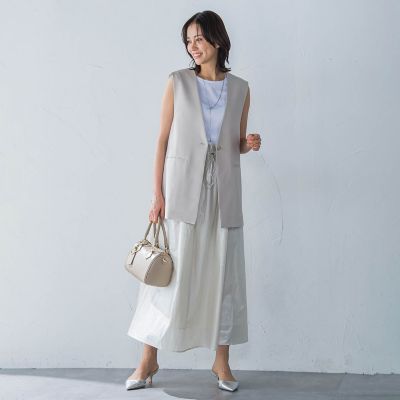 Ｖカラーリネンライクジレ≪洗濯機で洗える≫