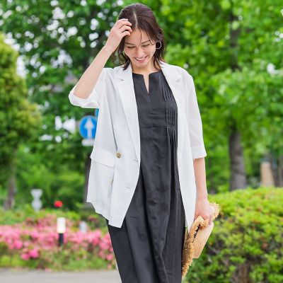 ＜LAUTREAMONT (Women)＞シアーダブルジャケット≪手洗い可能≫