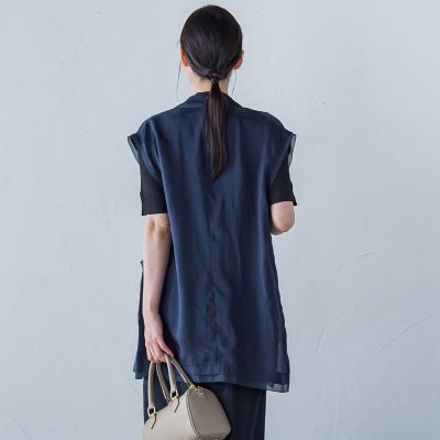 【ＷＥＢ限定】フィブリルタフタロングジレ　≪手洗い可能≫
