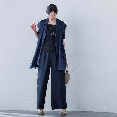 【ＷＥＢ限定】フィブリルタフタロングジレ　≪手洗い可能≫