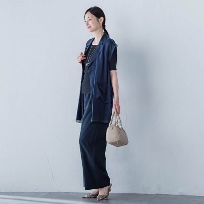 【ＷＥＢ限定】フィブリルタフタロングジレ　≪手洗い可能≫