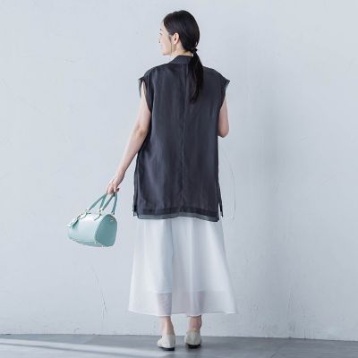 【ＷＥＢ限定】フィブリルタフタロングジレ　≪手洗い可能≫