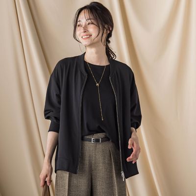 ＜LAUTREAMONT (Women)＞キレイ×リラックス　ライトブルゾン　≪接触冷感　／　ＵＶ　／　洗濯機で洗える≫