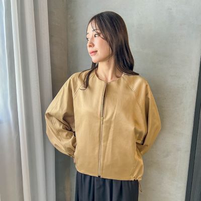 ＜LAUTREAMONT (Women)＞サテンジップブルゾン≪手洗い可能≫