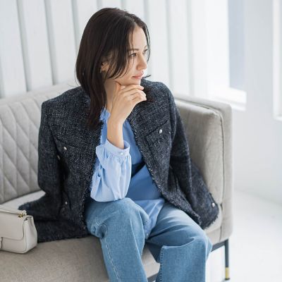 ストレッチツイードミドルジャケット | LAUTREAMONT (Women)/ロート