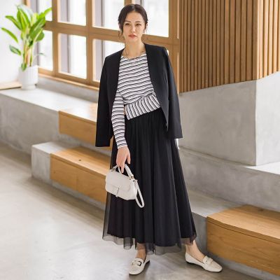 トリクシオンノーカラージャケット≪セットアップ対応／手洗い可能