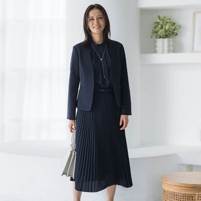 トリクシオンノーカラージャケット≪セットアップ対応／手洗い可能