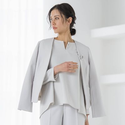 シオン　セットアップ トリクシオンノーカラージャケット≪セットアップ対応／手洗い可能