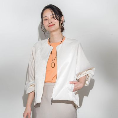 サテンジップブルゾン≪手洗い≫ | LAUTREAMONT (Women)/ロート