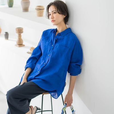 ラミーチュニックシャツ≪洗濯機で洗える≫