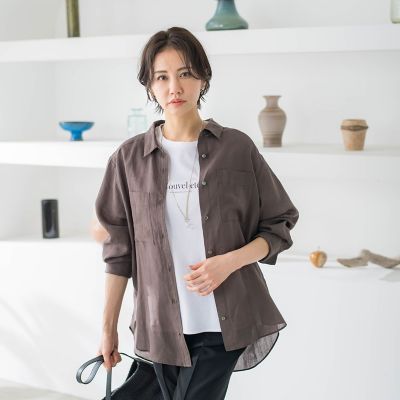 ラミーチュニックシャツ≪洗濯機で洗える≫