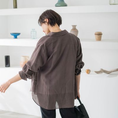 ラミーチュニックシャツ≪洗濯機で洗える≫