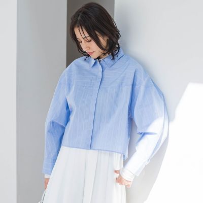 エフォートレスクロップドシャツ≪洗濯機で洗える≫