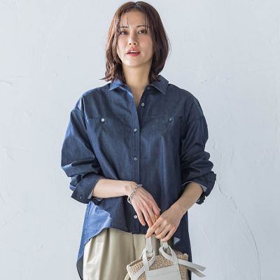 ＜LAUTREAMONT (Women)＞【一部店舗限定販売】ライトデニムシャツ≪洗濯機で洗える≫