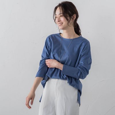 ＜LAUTREAMONT (Women)＞【ＷＥＢ限定】【３サイズ】スムースコットンカットソー≪洗える／接触冷感≫