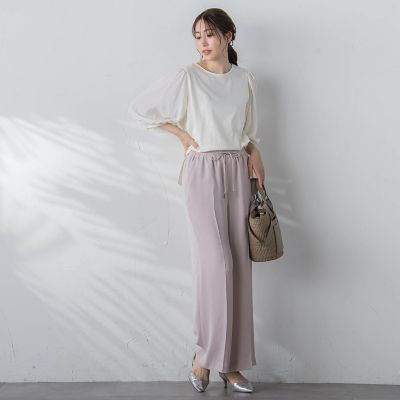 【ＷＥＢ限定】【１１号あり】コットンスムース袖シアーカットソー≪洗濯機で洗える≫