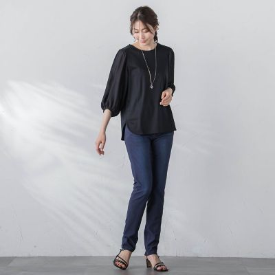 【ＷＥＢ限定】【１１号あり】コットンスムース袖シアーカットソー≪洗濯機で洗える≫