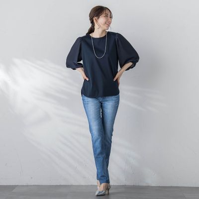 【ＷＥＢ限定】【１１号あり】コットンスムース袖シアーカットソー≪洗濯機で洗える≫