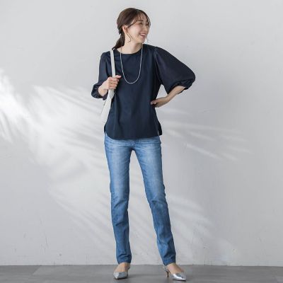 【ＷＥＢ限定】【１１号あり】コットンスムース袖シアーカットソー≪洗濯機で洗える≫