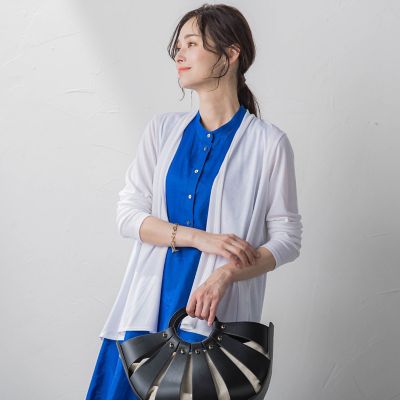 ＜LAUTREAMONT (Women)＞リルファーフライス着流しカーディガン≪洗濯機で洗える≫
