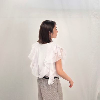 【ＷＥＢ＆一部店舗限定】チュールレイヤードカットソー≪洗濯機で洗える≫