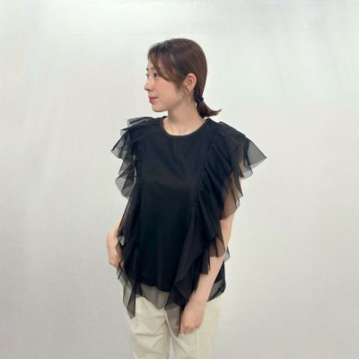 【ＷＥＢ＆一部店舗限定】チュールレイヤードカットソー≪洗濯機で洗える≫