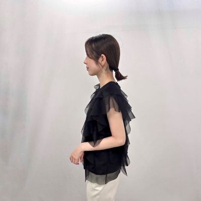 【ＷＥＢ＆一部店舗限定】チュールレイヤードカットソー≪洗濯機で洗える≫