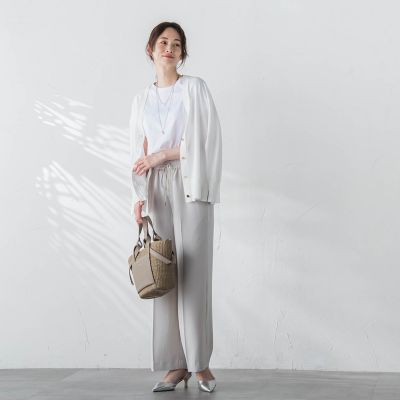 ＜LAUTREAMONT (Women)＞【ＷＥＢ限定】【３サイズ】スムースコットンラウンドヘムカットソー≪洗える／接触冷感≫