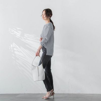 【ＷＥＢ限定】【３サイズ】きれいめボーダーロンＴ≪接触冷感／透湿／ＵＶ／洗濯機で洗える≫