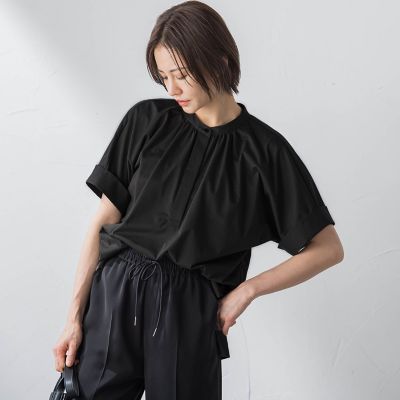 【ＷＥＢ限定】新色追加　接触冷感ブラウスライクリラックスカットソー≪洗濯機で洗える≫