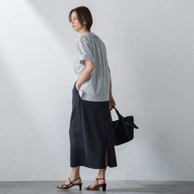 【ＷＥＢ限定】新色追加　接触冷感ブラウスライクリラックスカットソー≪洗濯機で洗える≫