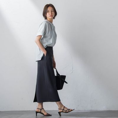 【ＷＥＢ限定】新色追加　接触冷感ブラウスライクリラックスカットソー≪洗濯機で洗える≫