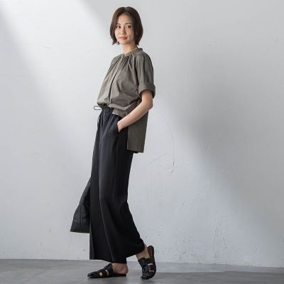 【ＷＥＢ限定】新色追加　接触冷感ブラウスライクリラックスカットソー≪洗濯機で洗える≫