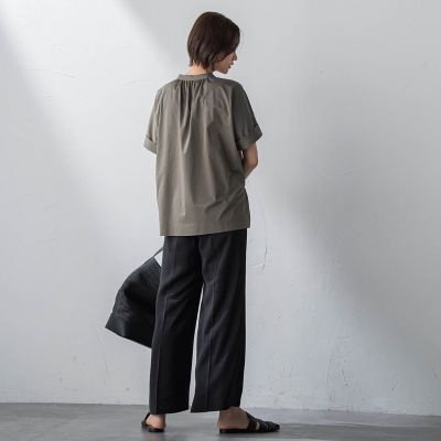 【ＷＥＢ限定】新色追加　接触冷感ブラウスライクリラックスカットソー≪洗濯機で洗える≫